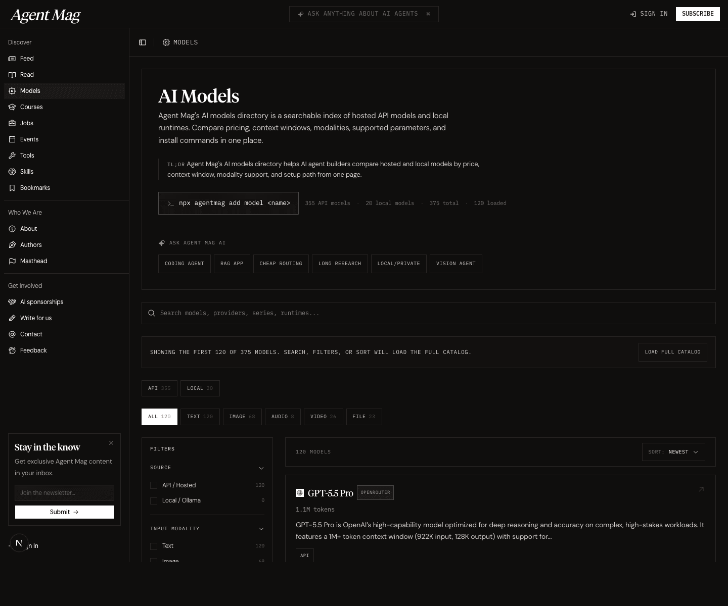 After screenshot for PR #45: Fix models catalog refresh pipeline